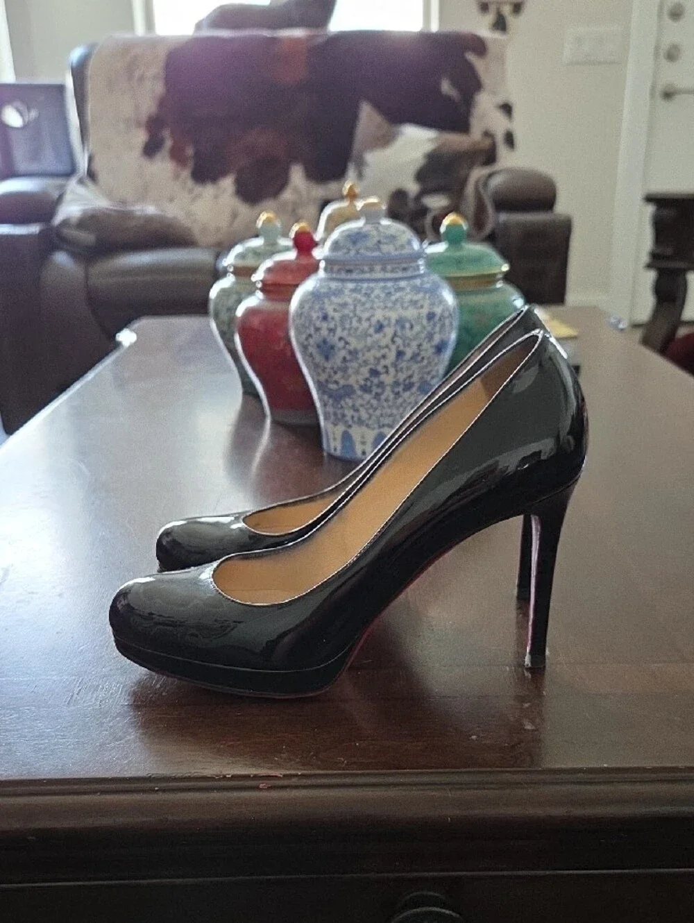 Christian Louboutin Black Patent High Heel Pumps